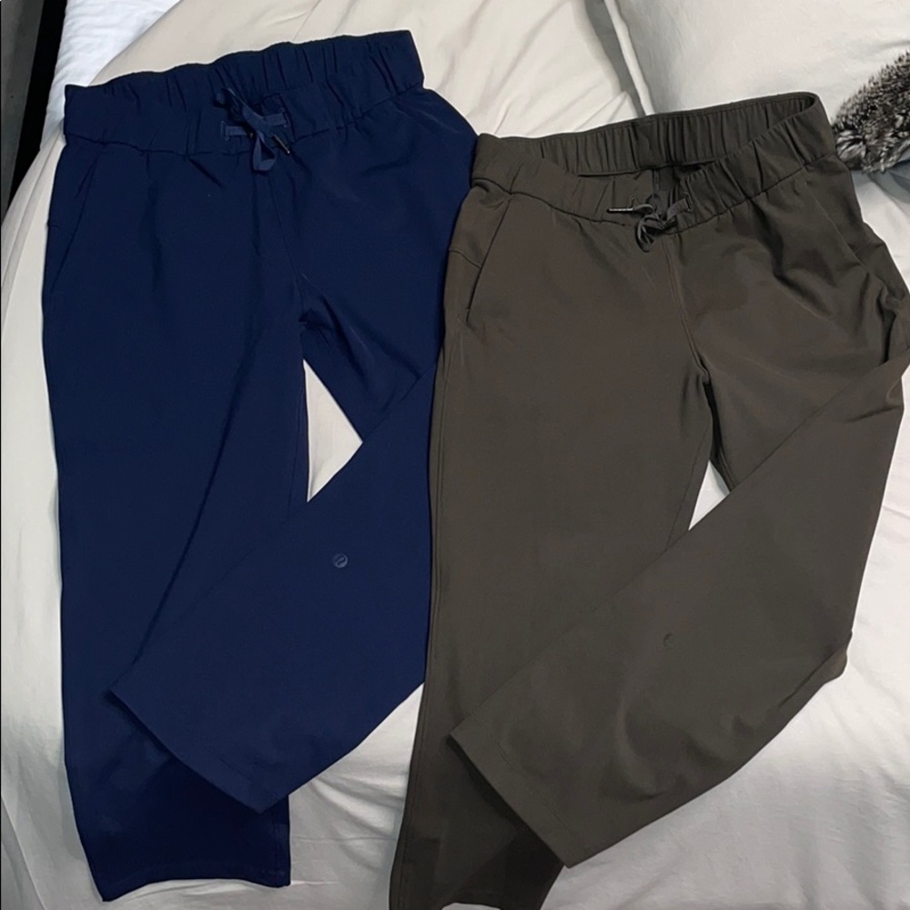 2 Lululemon cropped straight leg stretchy pants